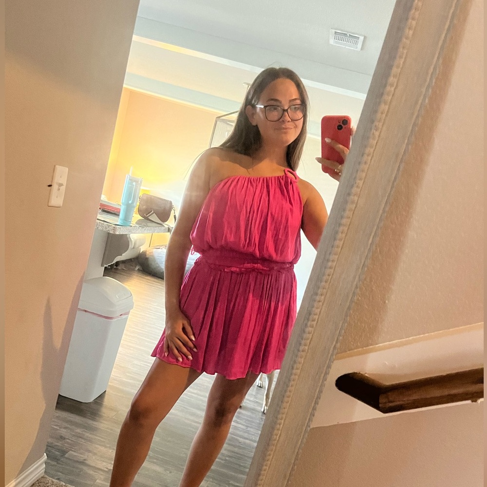 DO + BE one shoulder oring ruffle dress